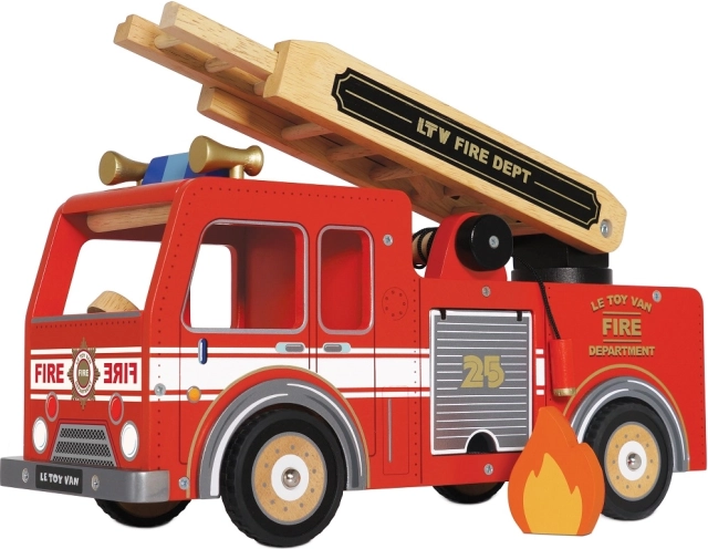 Camión de bomberos de madera LE TOY VAN con escalera giratoria