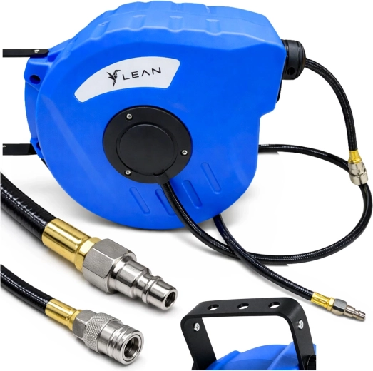 Enrollador automático para manguera neumática 10 m, 8×12 mm, 24 bar