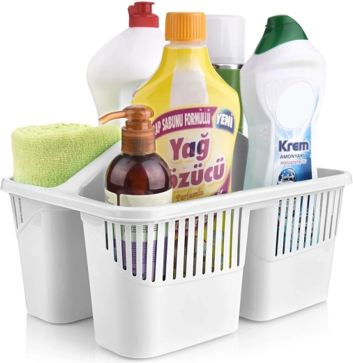 Organizador para detergentes Orion: cesta portátil para productos de limpieza