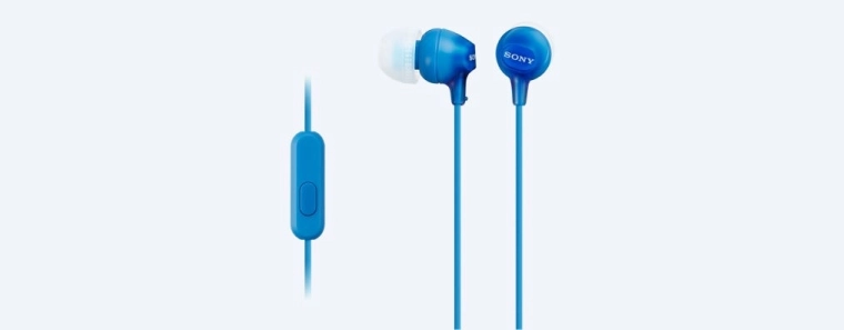 Auriculares intrauditivos con micrófono SONY MDR-EX15AP azules