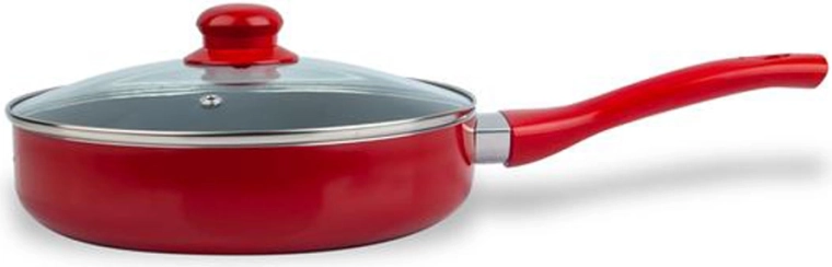 Sartén honda con tapa KITCHISIMO Rosso 24 cm con revestimiento antiadherente