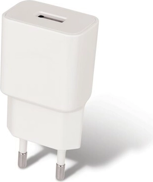 Cargador de red MAXLIFE MXTC-01 USB 1 A con cable USB‑C, blanco