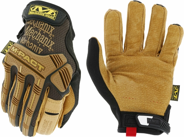 Guantes de trabajo de cuero Mechanix Durahide M‑Pact Leather, talla S