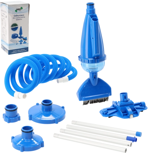 Aspirador para limpieza de piscina con barra de aluminio y manguera de 5 m