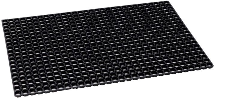 Felpudo de entrada de goma calado 80 × 120 cm, negro