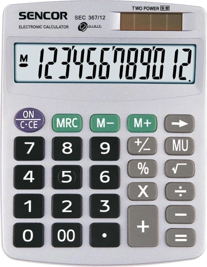 Calculadora de sobremesa Sencor con pantalla de 12 dígitos