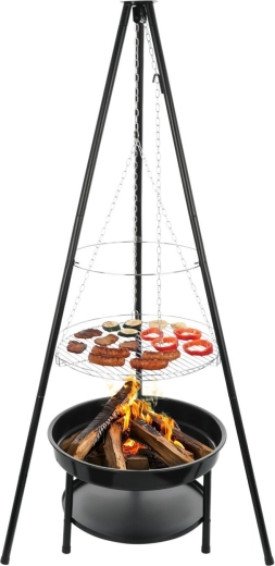 Trípode estable y gran superficie de asado