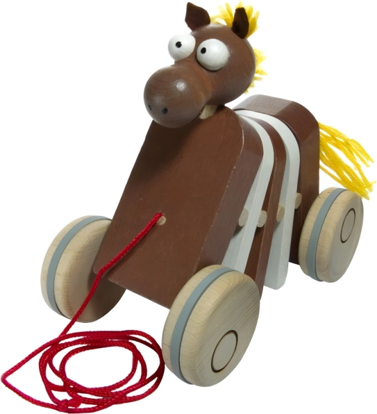 Caballito de madera de arrastre con traqueteo