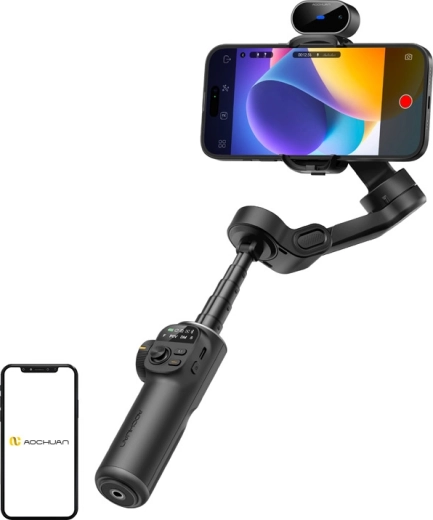 AOCHUAN smart x2 estabilizador para móvil con sensor de IA negro