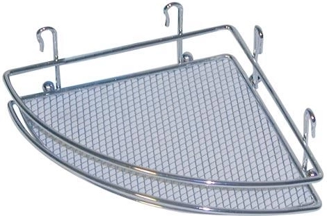 Estante esquinero de baño de rejilla cromada 18 × 18 × 5 cm