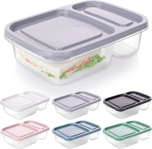 Fiambrera dividida con tapa 750 ml