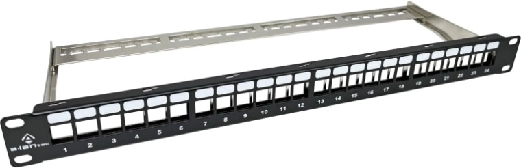 Panel de parcheo modular 1U vacío de 24 puertos para keystone