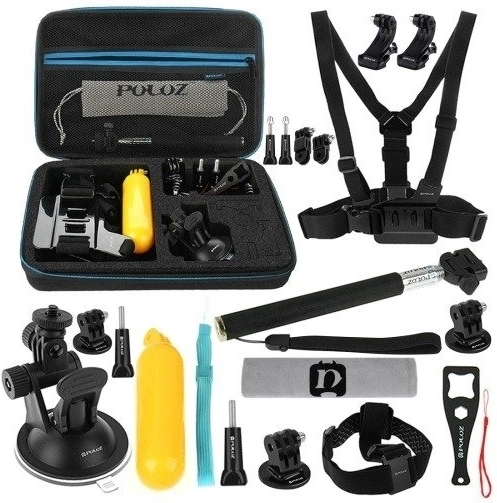 Puluz set de accesorios 20 en 1 para cámaras de acción (compatible con DJI Osmo Action 5 Pro y GoPro)