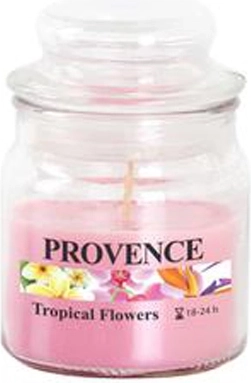 Vela aromática en vaso de vidrio con tapa Flores tropicales 70 g