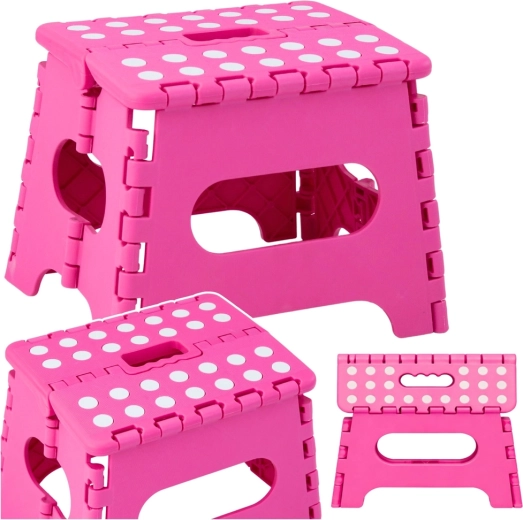 Taburete plegable antideslizante rosa