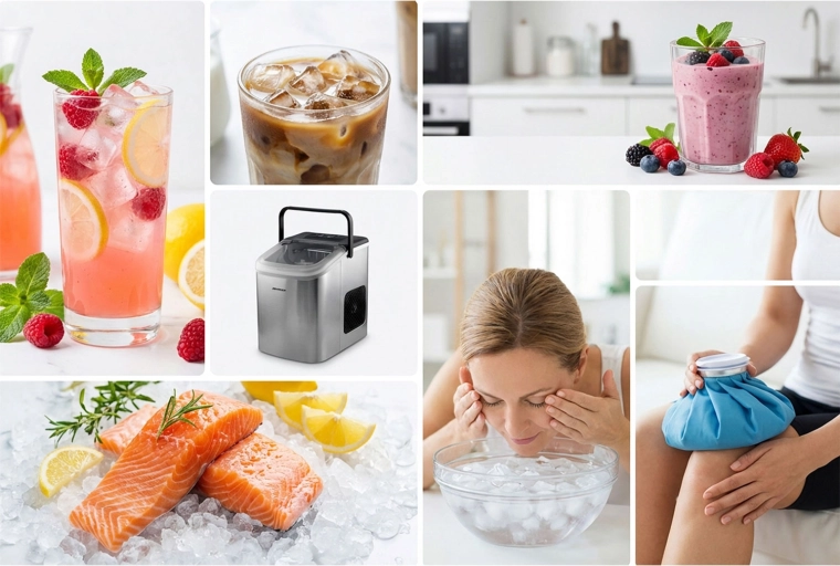 Hielo para bebidas, cocina y enfriamiento rápido