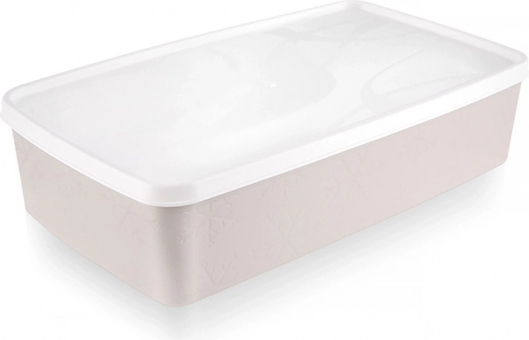 Caja de plástico para alimentos con tapa 2 l beige