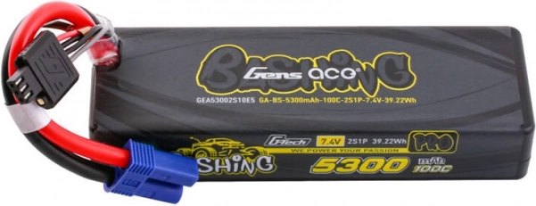 Batería LiPo Gens Ace G‑Tech 5300 mAh 7,4 V 100C 2S con conector EC5