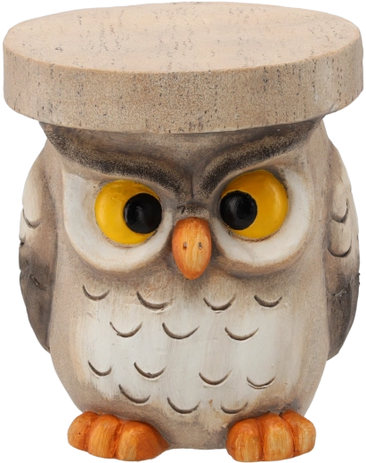 Estatua decorativa de jardín con forma de búho – soporte para maceta