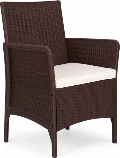 Sillón de jardín Multigarden con cojín de asiento en aspecto ratán marrón
