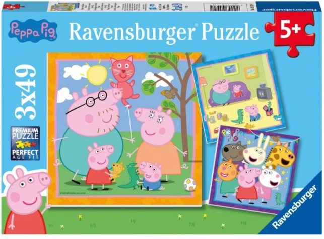 Puzle Peppa Pig 3x49 piezas