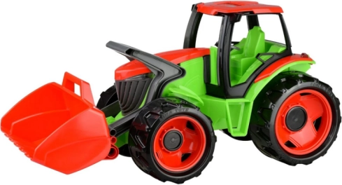 Tractor con pala azul grisáceo