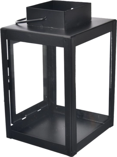 Farol decorativo de chapa negro 16 cm