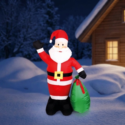 Papá Noel inflable con iluminación LED de 180 cm