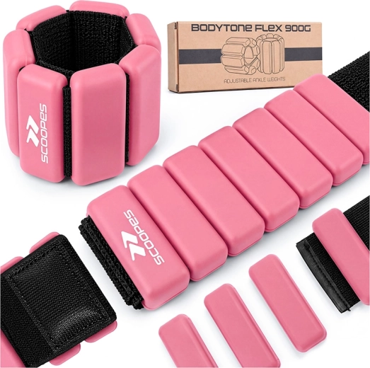 Pesas ajustables BodyTone Flex 450 g rosas