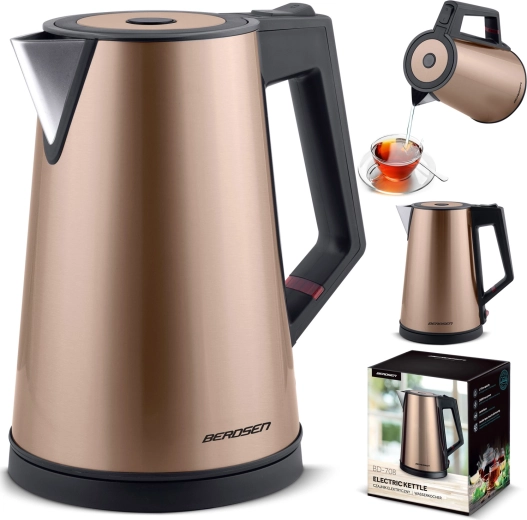 Hervidor eléctrico 1,7 l BERDSEN color cobre con función KeepWarm