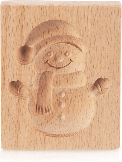 Molde de madera para galletas muñeco de nieve 11 × 9,5 cm