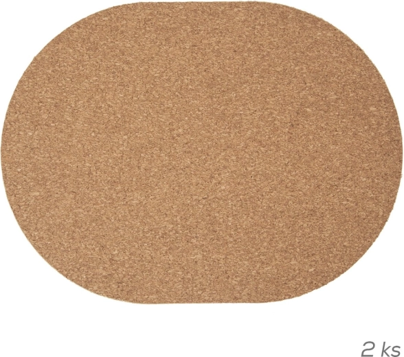 Juego de manteles individuales de corcho 2 uds. 43,5 × 29 cm