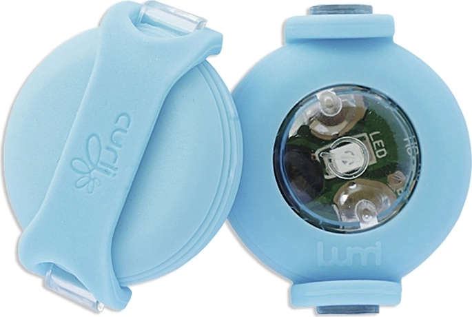 Curli luumi luz LED de seguridad para collar cyan