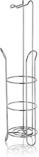 Soporte de pie para papel higiénico con portarrollos, cromo, 60 cm