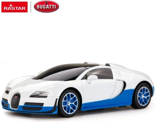 Coche teledirigido Bugatti Veyron Grand Sport Rastar 1:24 blanco - 1 pieza