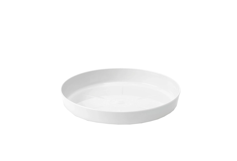 Platillo de plástico para maceta Lamela Magnolia blanco 14,5 cm