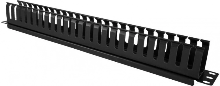 Organizador de cables 1U 19" con tapa de enmascaramiento