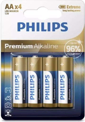 Pilas alcalinas premium AA x4