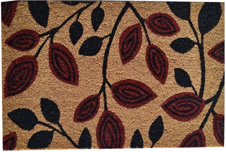 Felpudo de coco y PVC 40 × 60 cm Hojitas