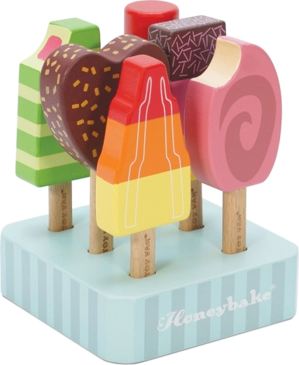 Piruletas de hielo de madera con soporte Le Toy Van - 6 unidades