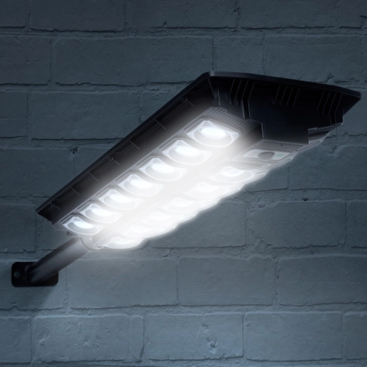 Proyector solar de pared con sensor de movimiento, 520 LED SMD, 3000 lm