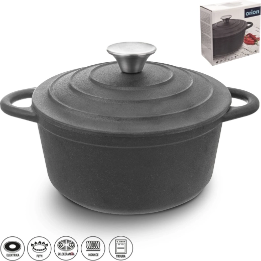 Olla de hierro fundido de 4 l con tapa
