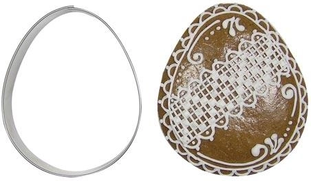 Cortador de galletas de acero inoxidable con forma de huevo 7 cm