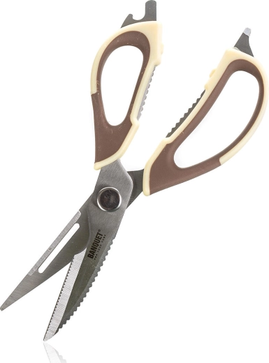 Tijeras de cocina universales desmontables 22,5 cm beige-marrón