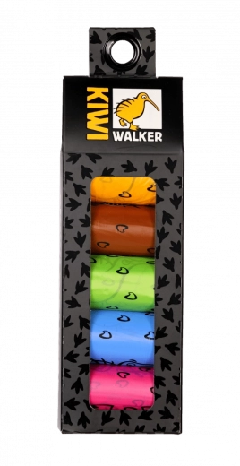 Bolsas ecológicas para excrementos Kiwi Walker 5 rollos