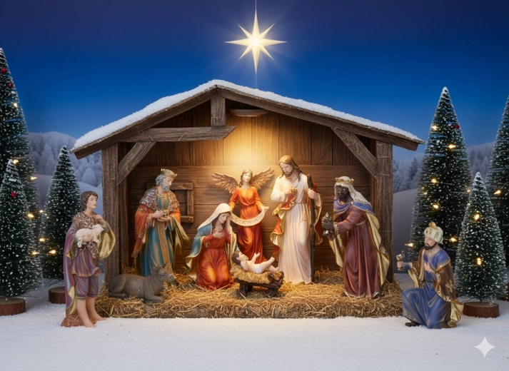 Belén navideño – set de 11 figuras de poliresina de hasta 46 cm