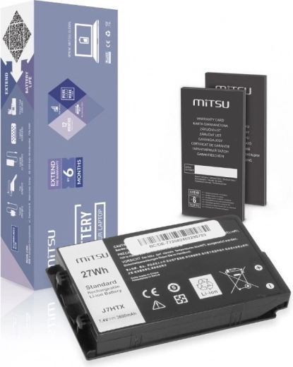 Batería MITSU para Dell Latitude 12 Rugged 7202/7212/7220 tablet (3600 mAh, 27 Wh)