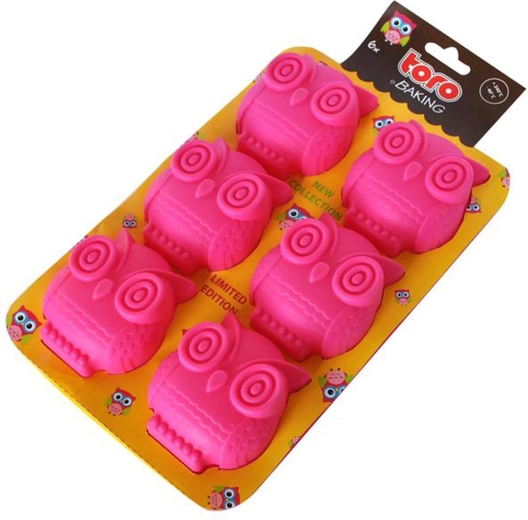 Molde de silicona para muffins TORO búhos 6 uds