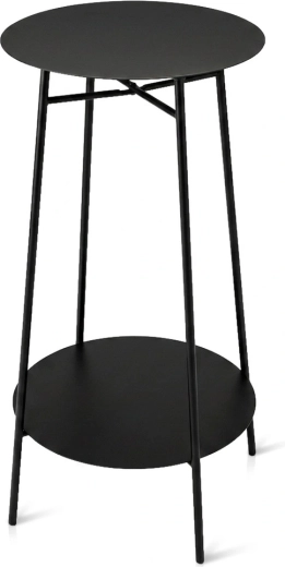 Mesa auxiliar metálica negra de 30 × 60 cm