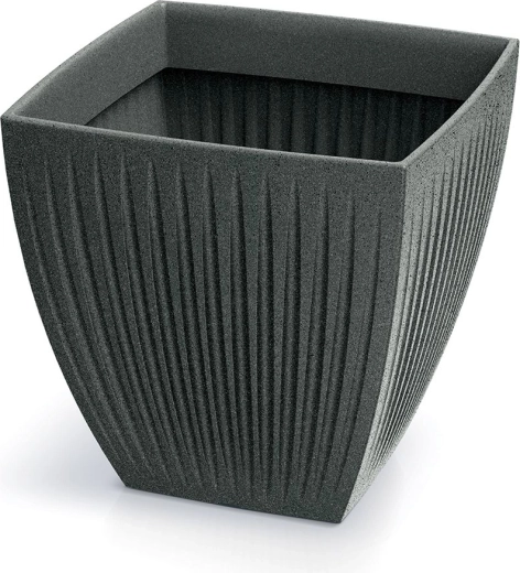 Maceta Latia Square MIDL 40 × 40 × 40 cm – granito negro